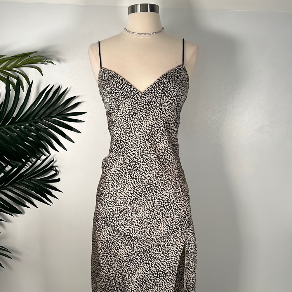 Slip dress with abstract print